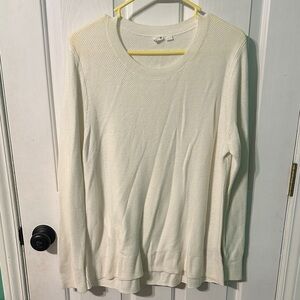 GAP Cream Long Sleeve‎ waffle knit Tee Womens size XL